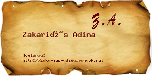 Zakariás Adina névjegykártya